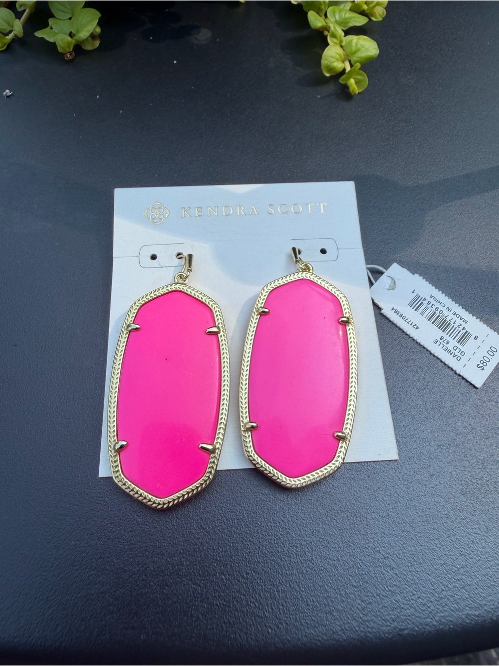 Kendra Scott Hot Pink Gold DANIELLE Drop Earrings